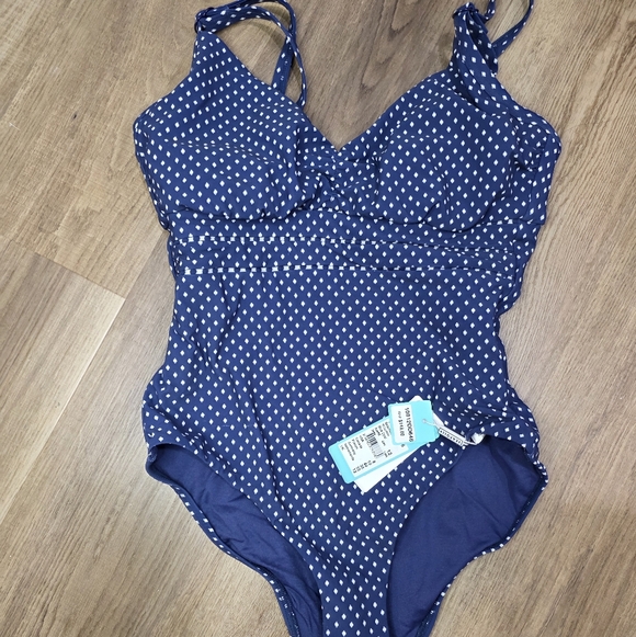 Seafolly Navy Polka Dot Kids Swim One Piece - Picture 5 of 5